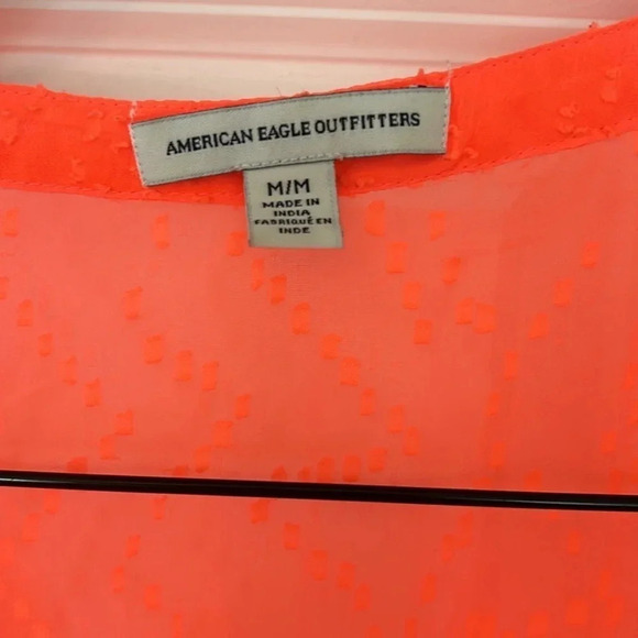 American Eagle Outfitters Neon Orange shirt, size medium sleeveless Blouse - Picture 2 of 4
